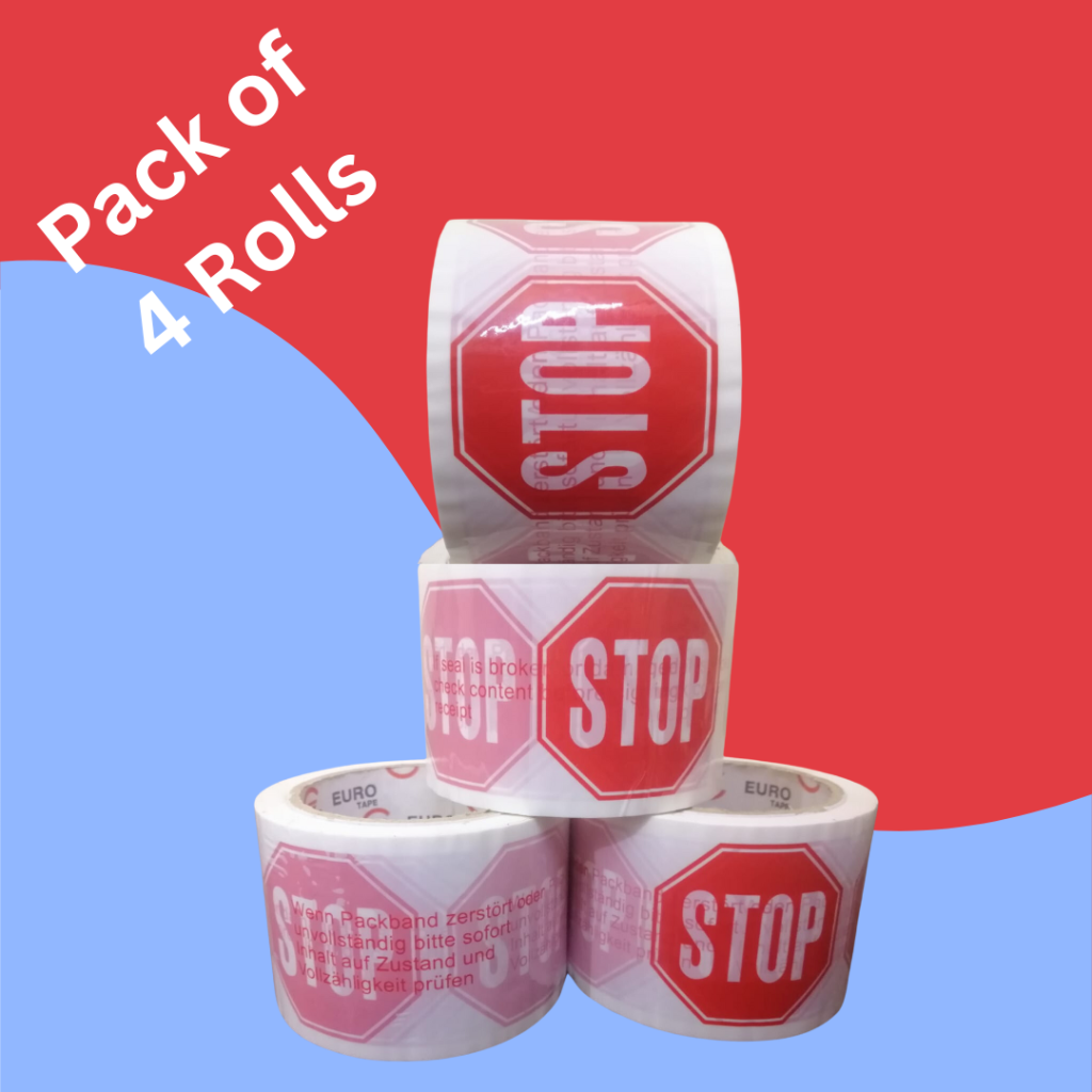Stop Printed Tape (Pack of 4 Rolls)